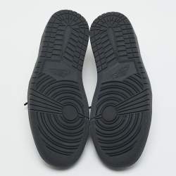 Pre Owned Air Jordans Black Nubuck Leather Jordan 1 Retro Low OG SP Travis Scott Black Phantom Sneakers Size 44.5