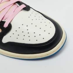 Pre Owned Air Jordans Multicolor Leather Jordan 1 Retro Low OG SP Fragment x Travis Scott Sneakers Size 44.5