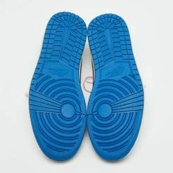 Pre Owned Air Jordans Multicolor Leather Jordan 1 Retro Low OG SP Fragment x Travis Scott Sneakers Size 44.5