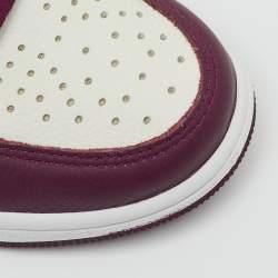 Pre Owned Air Jordans Burgundy/White Leather Jordan 1 Retro High Bordeaux Sneakers Size 37.5