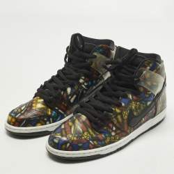 Pre Owned Air Jordans SB Dunk High Concepts Size 45.5 Multicolor Leather and PVC High Top Sneakers