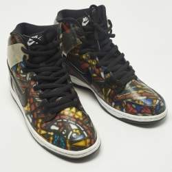 Pre Owned Air Jordans SB Dunk High Concepts Size 45.5 Multicolor Leather and PVC High Top Sneakers