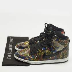 Pre Owned Air Jordans SB Dunk High Concepts Size 45.5 Multicolor Leather and PVC High Top Sneakers