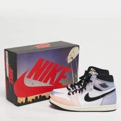 Pre Owned حذاء رياضي جوردن 1 ريترو هاي نوتيرال هيبر كريمسون جلد وسويدي أسود/رصاصي مقاس 40.5