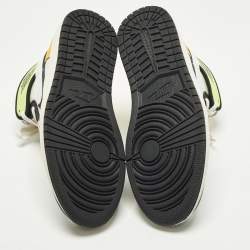 مملوكة مسبقًا Air Jordans Jordan 1 Retro White Black Volt University Gold Size 45 Multicolor Leather High Top Sneakers