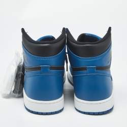 مملوكة مسبقًا Air Jordans Jordan 1 Retro OG Dark Marina Blue Size 45.5 Blue Leather High Top Sneakers