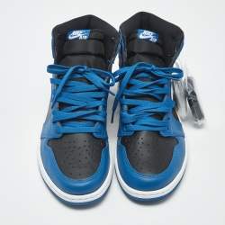 مملوكة مسبقًا Air Jordans Jordan 1 Retro OG Dark Marina Blue Size 45.5 Blue Leather High Top Sneakers