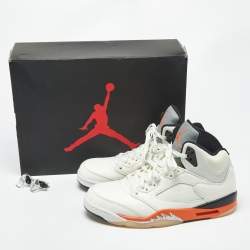 مملوكة مسبقًا Air Jordans Jordan 5 Retro Shattered Backboard Size 44.5 Cream Leather High Top Sneakers
