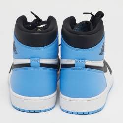 Pre Owned حذاء رياضي اير جوردان 1 ريترو جوردان جلد أخضر/أسود بعنق مرتفع مقاس 45