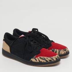 مملوكة مسبقًا حذاء رياضي اير جوردان اير جوردان 1 متعدد الألوان جلد عنق منخفض مقاس 40.5