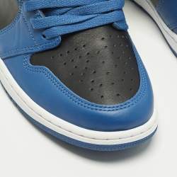 Pre Owned Air Jordans Jordan 1 Retro High OG Dark Marina Blue Size 45.5 Blue/Black Leather High Top Sneakers