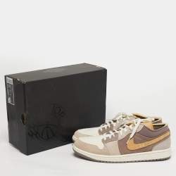 مملوكة مسبقًا حذاء رياضي أير جوردان أير جوردان 1 جلد أصفر عنق منخفض مقاس 38