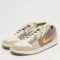 مملوكة مسبقًا حذاء رياضي أير جوردان أير جوردان 1 جلد أصفر عنق منخفض مقاس 38