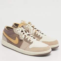 مملوكة مسبقًا حذاء رياضي أير جوردان أير جوردان 1 جلد أصفر عنق منخفض مقاس 38