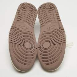 مملوكة مسبقًا حذاء رياضي أير جوردان أير جوردان 1 جلد أصفر عنق منخفض مقاس 38