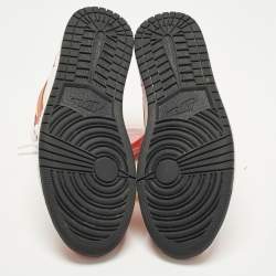 Pre Owned Air Jordans Jordan 1 Retro High OG Light Fusion Red Size 45.5 Multicolor Leather High Top Sneakers