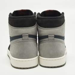 مملوكة مسبقًا حذاء رياضي آيـر جـوردان 1 ريترو هاي إليمنت جورتكس جلد وقماش متعدد الألوان باللون الأسود وجري بحجم 45.5