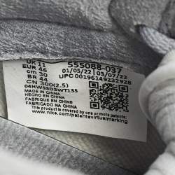 Pre Owned Air Jordans Jordan 1 Retro High OG Stealth Size 46 Grey/White Leather High Top Sneakers