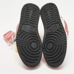 Pre Owned حذاء رياضي اير جوردان 1 ريترو جوردان جلد ثلاثي الألوان بعنق مرتفع مقاس 45