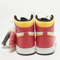 Pre Owned حذاء رياضي اير جوردان 1 ريترو جوردان جلد ثلاثي الألوان بعنق مرتفع مقاس 45