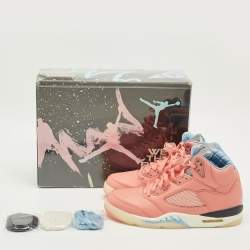 مملوكة مسبقًا Air Jordans Jordan 5 Retro DJ Khaled We The Best Crimson Bliss Size 45 Coral Orange Leather High Top Sneakers