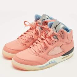 مملوكة مسبقًا Air Jordans Jordan 5 Retro DJ Khaled We The Best Crimson Bliss Size 45 Coral Orange Leather High Top Sneakers