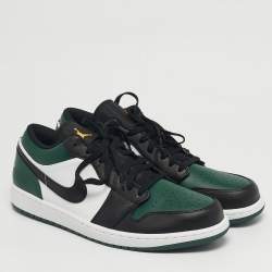 Pre Owned Air Jordans Jordan 1 Green Toe Size 46 Multicolor Leather Low Top Sneakers