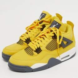 Pre Owned Air Jordans Jordan 4 Retro Lightning Size 45 Yellow Nubuck Leather High Top Sneakers
