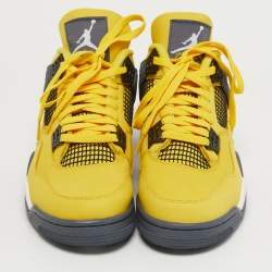 Pre Owned Air Jordans Jordan 4 Retro Lightning Size 45 Yellow Nubuck Leather High Top Sneakers