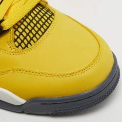 Pre Owned Air Jordans Jordan 4 Retro Lightning Size 45 Yellow Nubuck Leather High Top Sneakers