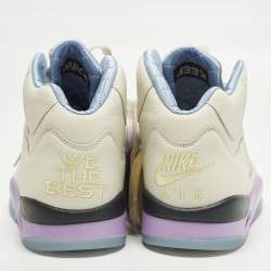 مملوكة مسبقًا حذاء رياضي إير جوردن 3 ريترو جلد أبيض/كحلي منتصف الليل مقاس 45