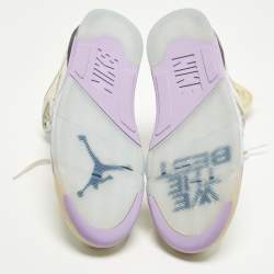 مملوكة مسبقًا حذاء رياضي إير جوردن 3 ريترو جلد أبيض/كحلي منتصف الليل مقاس 45