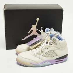 مملوكة مسبقًا حذاء رياضي إير جوردن 3 ريترو جلد أبيض/كحلي منتصف الليل مقاس 45