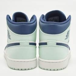 مملوكة مسبقًا Air Jordans Jordan 1 Mystic Navy Mint Foam Size 45.5 Multicolor Leather Mid Top Sneakers