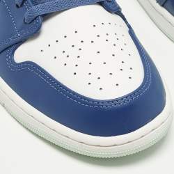 مملوكة مسبقًا Air Jordans Jordan 1 Mystic Navy Mint Foam Size 45.5 Multicolor Leather Mid Top Sneakers