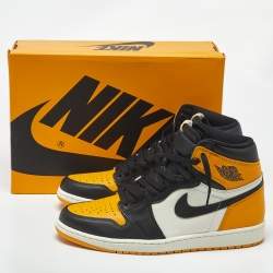 مملوكة مسبقًا Air Jordans Jordan 1 Retro OG Taxi Size 46 Multicolor Leather High Top Sneakers