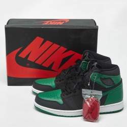 مملوكة مسبقًا حذاء رياضي إير جوردان جوردان 1 ريترو هاي أو جي داكن مارينا بلو جلد أزرق/أسود بعنق مرتفع مقاس 45.5