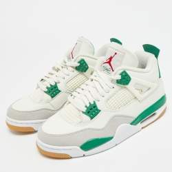 مملوكة مسبقًا Air Jordans 4 Retro Size 40 Tricolor Leather and Suede High Top Sneakers