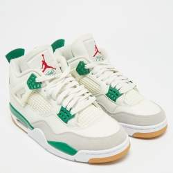 مملوكة مسبقًا Air Jordans 4 Retro Size 40 Tricolor Leather and Suede High Top Sneakers