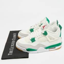 مملوكة مسبقًا Air Jordans 4 Retro Size 40 Tricolor Leather and Suede High Top Sneakers