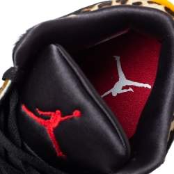 Air Jordan 3 Retro SE Black/Brown Calf Hair Animal Instinct Low Top Sneakers Size 41