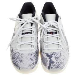 Pre Owned Jordan Grey Leather Air Jordan 11 Retro Low Snakeskin Light Bone Sneakers Size 45
