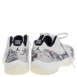 Pre Owned Jordan Grey Leather Air Jordan 11 Retro Low Snakeskin Light Bone Sneakers Size 45