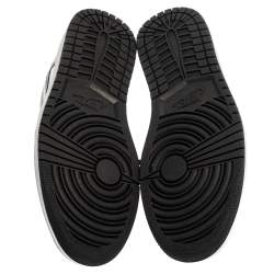 Pre Owned Air Jordan White /Grey Leather Air Jordan 1 Low Sneakers Size 46