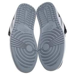 Pre Owned Air Jordan Black/Smoke Grey Leather Air Jordan 1 Retro Low Sneakers Size 43