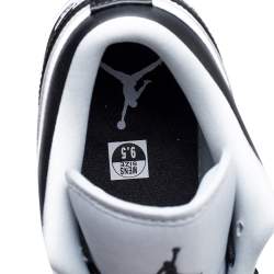 Pre Owned Air Jordan Black/Smoke Grey Leather Air Jordan 1 Retro Low Sneakers Size 43