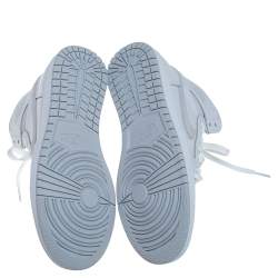 Pre Owned Air Jordan 1 White/Grey Leather And Suede Retro High 85 Sneakers Size 41