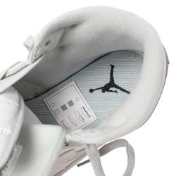 Pre Owned Air Jordan 1 Mid Grey/White Leather Camo Sneakers Size 42.5