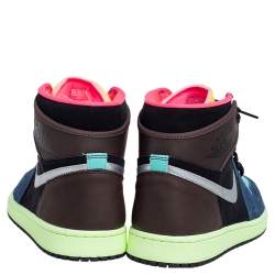 Nike Multicolor Leather And Suede Air Jordan 1 Retro High Top Sneakers Size 43