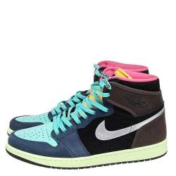 Pre Owned Air Jordan Multicolor Nubuck Leather Air Jordan 1 Retro Bio Hack High Top Sneakers Size 47.5